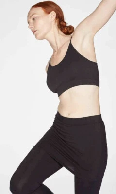 £10 • Buy Thought Jay Plain Bamboo Organic Cotton Skirt Leggings Yoga Black 14