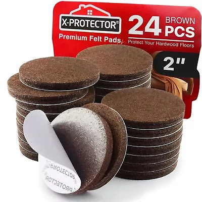 X-PROTECTOR Felt Furniture Pads - 24 PCS 2  - Felt Pads Floor Protectors - Ch... • $15.66