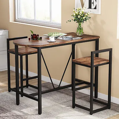 Small Home Pub Bar Table With 2 Chairs 3-Piece Narrow Kitchen Dining Table Set • $89.99