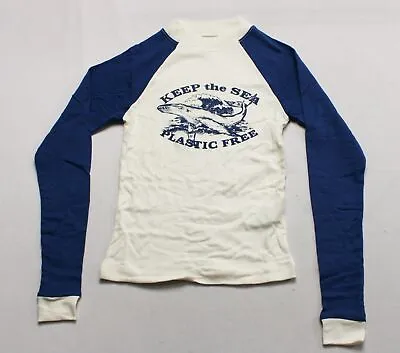 $32.78 • Buy Urban Outfitters Women's Save The Whales Graphic Raglan Tee RB3 Blue Small NWT