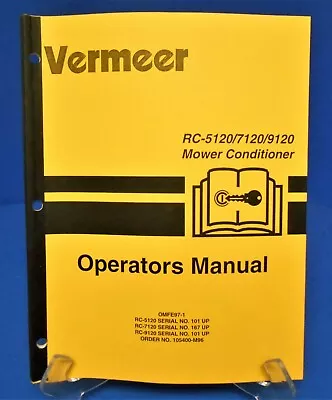 VERMEER RC-5120 7120 9120 MOWER CONDITIONER Owner Maintenance Manual Guide Book • $39.98