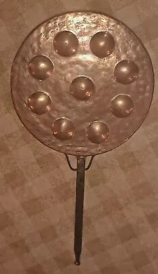 Very Large Vintage Copper Egg Poacher Brass Kitchen Decor Pan Pot  • $84.99