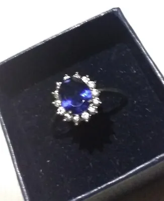 Size 9.25 In Box Stauer Royal Proposal Scienza Sapphire Ring Sterling Silver  • £90.36