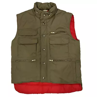 Vintage Sears Fieldmaster Vest Size M Beige And Red Shooting Hunting Fishing • $39.99