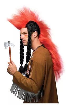 Super Indian Mohawk Warrior Costume Wig Mens Adult Dress Up Halloween Costume • $21.58