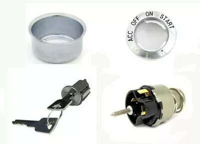 NEW! 1965 -1966 Ford Mustang Ignition Switch Bezel Retainer Cylinder And Keys • $59.94