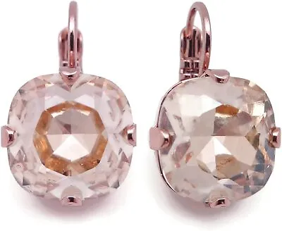 Mariana Sun Sand Cushion Cut Golden Shadow Rose Gold Lever Back Earrings 216 • $44.80