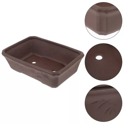  Gardening Pots Bonsai Planter Oval Shallow Terracotta Ceramics Rectangle • £15.99