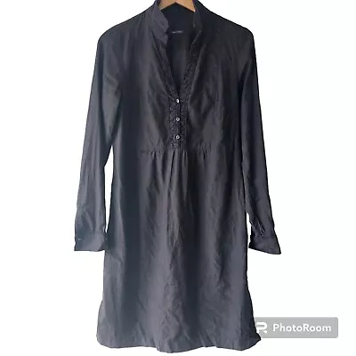 MARC O POLO Shirt Dress Size 36 Small Black Cotton Long Sleeves Casual Collar • £17.50