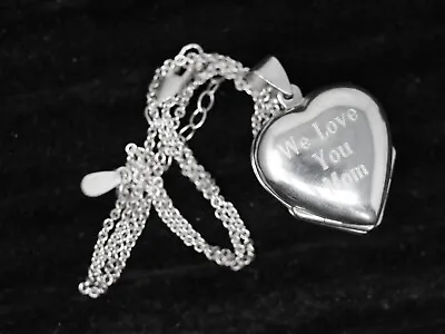 Things Remembered  We Love You Mom  Sterling Heart Locket Necklace For Pictures • $24.99