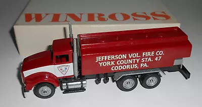 Vintage Jefferson Fire Company Winross Truck History York County Codorus PA • $35