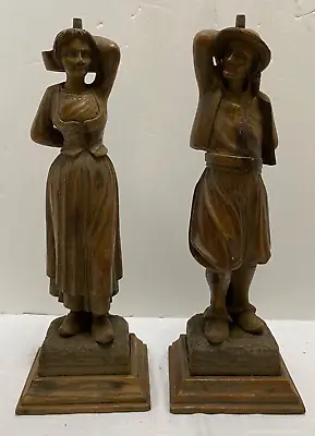 $225 • Buy Pr 14  French Figures Antique Hand Carved Wood Furniture Column Salvage Complete