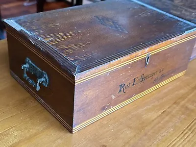 2 Antique Small Decorated Wooden Boxes 1899 Victorian • $57