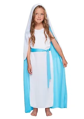 Girls Virgin Mary Costume Fancy Dress Nativity Play Christmas Kids Girls Xmas • £9.99