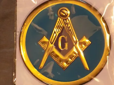 Square Compass Master Mason Gel Car Emblem 3  Masonic Adhesive Freemason NEW • $8.89