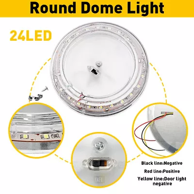Rv 24-led Ceiling Fixture Round Dome Reading Light For Camper Trailer Marine 12v • $9.99