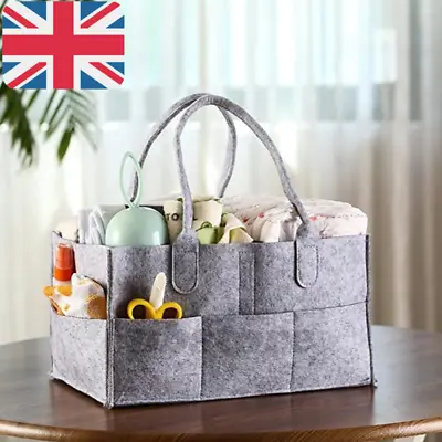 £6.29 • Buy Baby Diaper Organizer Storage Bag Caddy Felt Changing Nappy Kids Carrier Bag UK