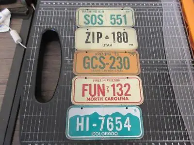 $12.99 • Buy Vintage Lot Of 5 Wheaties Post Cereal 1979 Bicycle State License Plates