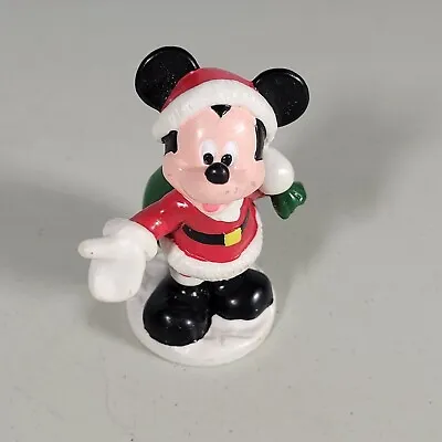 Mickey Mouse Santa Clause Toy Figure Christmas Holiday Disney 3  PVC • $9.34
