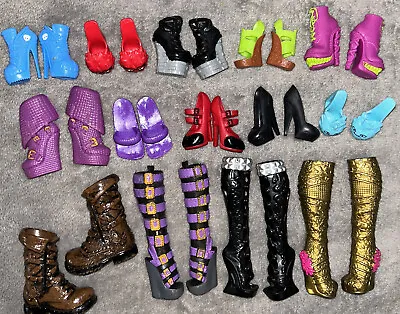Mattel Monster High Doll Shoes LOT Of 14 Pair Boots & High Heels Preowened • $69.99