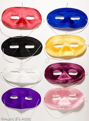 Mardi Gras Eye Mask Classic Satin Fabric Domino Costume Eye Mask W/ Elastic Band • $1.98