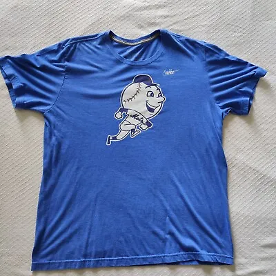 Nike Mr. Met Blue Shirt Size Extra Large XL New York Mets Baseball NY Mets LGM • $22.95