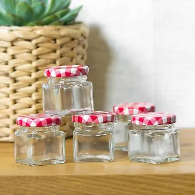 £4.99 • Buy 5 Pcs Clear Glass Jar Set Mini Containers Storage Jam Jars With Screw Top Lids