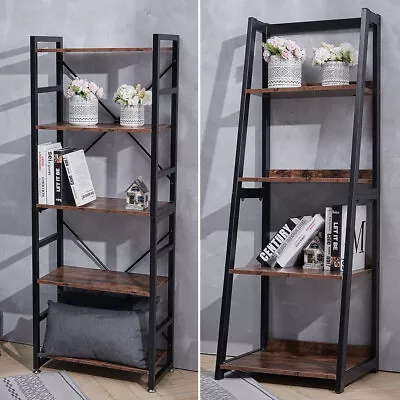 Ladder Shelf Bookcase 3/4 Tier Display Storage Shelving Unit Corner Plant Stand • £25.95