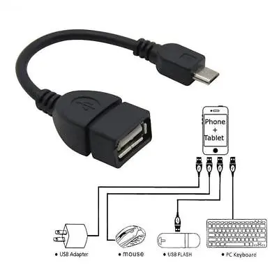 Micro USB Cable Male Host To USB Female OTG Adapter Tablet Android-US • $1.04