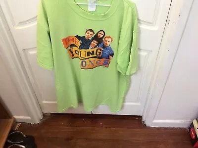 Young Ones Vintage Green T Shirt XL Used Mike Rik Vyvian Neil Ben Elton • £57.24