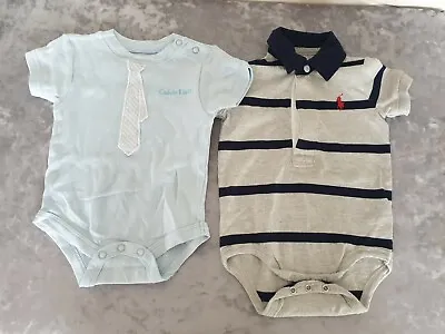 Baby Ralph Lauren And Calvin Klein Vests/Tops. Size 0-3m • £15