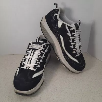 Sketchers Shape Ups 11809 BKW Women Walking Shoes Black White Size 11 • $39