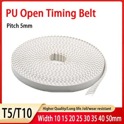 T5 T10 - Open Timing Belt Trapezoidal Tooth PU Timing Belt Width 10 15 20 - 50mm • $4.75