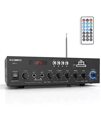 NEOHIPO AM02 300Watts Bluetooth 5.0 Class AB Stereo Audio Receiver Amplifier. • £49.99