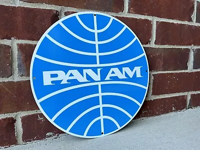 12in Pan Am Airlines Heavy Steel SIGN Vintage Style Metal Sign • $49.99