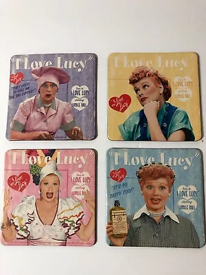 I Love Lucy Coasters Set Of 4 Red Heart Felt Back • $12