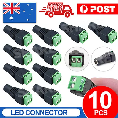 10X DC12V Power Plug Adapter Connector Female For 3528 5050 LED Strip Light NEW • $5.45