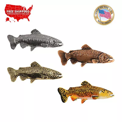 Pewter Tiger Trout Fish Lapel Pin Or Refrigerator Magnet Made In USA F022 • $14.99