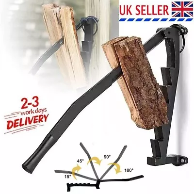 Wall Mounted Wood Kindling Splitter Carbon Steel Manual Log Firewood Cutter Tool • £38