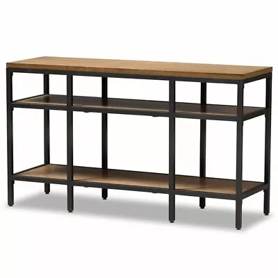 Baxton Studio Caribou Console Table In Oak Brown And Black • $306.98