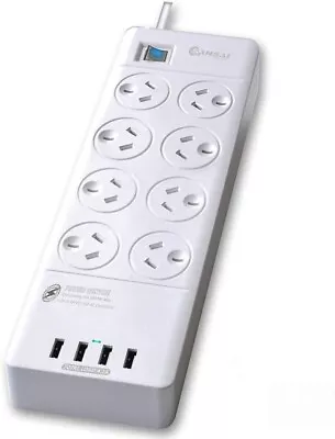 Power Board Strip Extension 8 Outlet Surge 4 USB Charger (8 Way) • $39