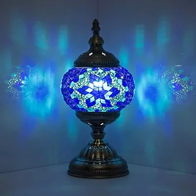 Turkish Moroccan Mosaic Lamp Bedside Table Lamp Night Lights With Bronze Base • $58.51