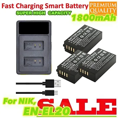 3X EN-EL20 Battery + Dual Charger For  Nikon  EN-EL20a Coolpix P950 P1000 Camera • $77.77