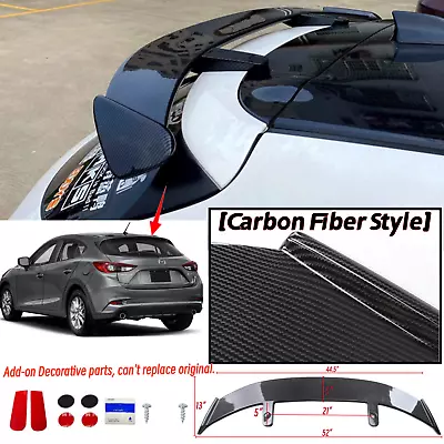 Fit For Mazda 3 2014-2018 Universal Carbon Fiber Style Rear Roof Spoiler Wing • $88.52