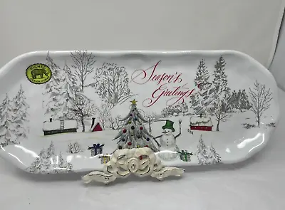 Michel Design Works Melamine Serving Tray Seasons Greetings 15.75  X 6.25  NEW • $23.80