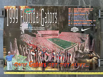 1999 Vintage Florida Gators Football Team Schedule Poster Rare UF Swamp SEC • $15.29