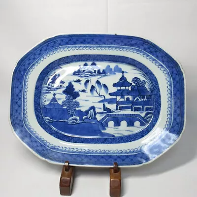 G2021: Chinese Old Blue-and-white Porcelain Square Plate Of The Qing Dynasty Age • $69.99