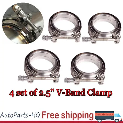 $46.99 • Buy 2.5'' Inch Mild Steel V-Band Clamp Kit Male/Female V-band Turbo Exhaust Vband X4