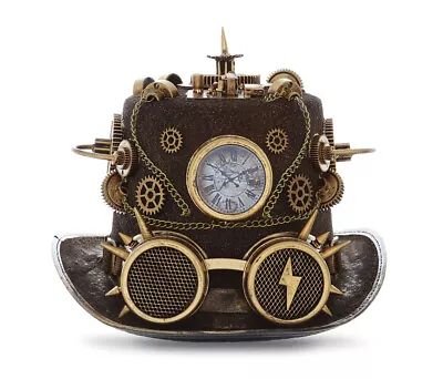 Attitude Studio Time Traveler Gold Steampunk Top Hat With Goggles Gears Spike • $55.54