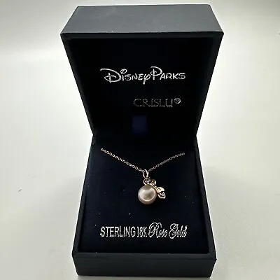 Disney Crislu Minnie Mouse Icon Pearl Pendant Sterling Silver Plated Rose Gold  • $1.25